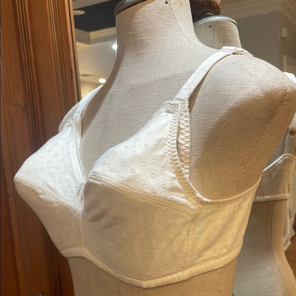 Vintage Love Pats White nursing bra cotton adjust easy open breast-feeding 36D - Picture 9 of 12